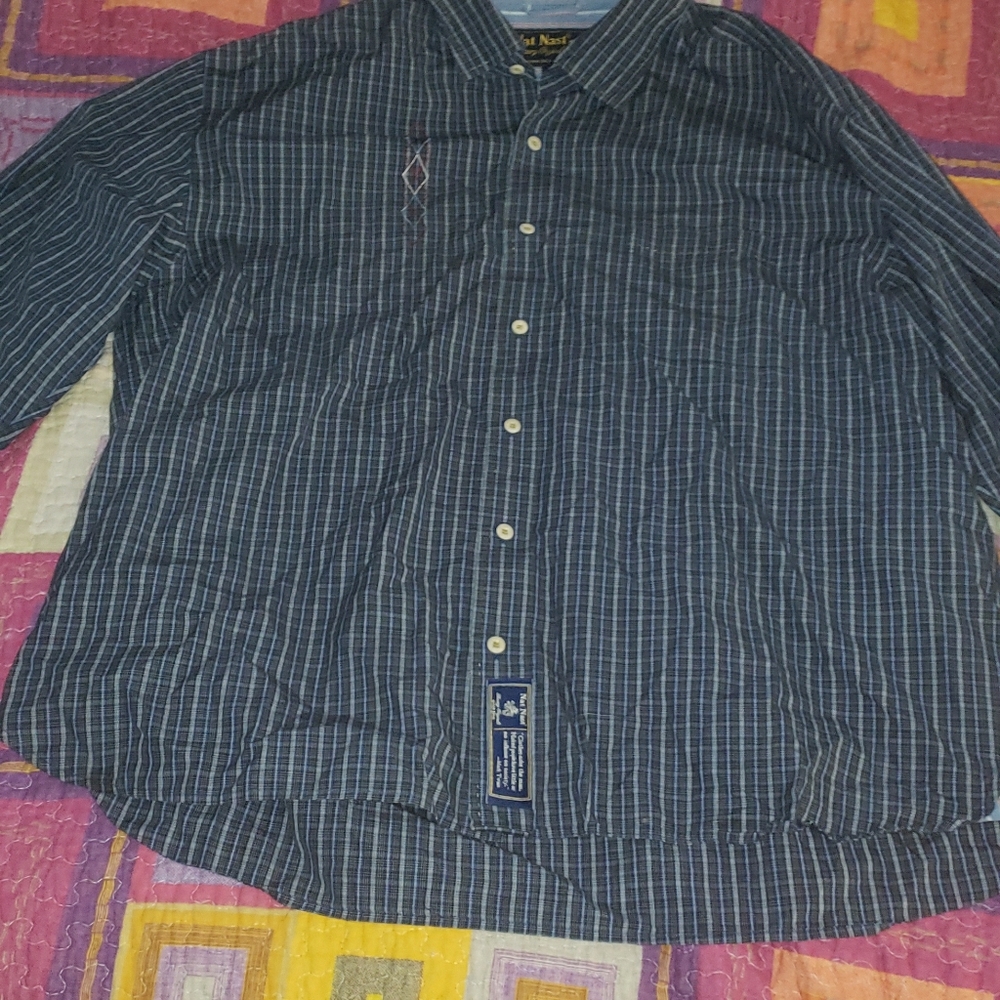 Nat Nast xl long sleeve dress shirt blue